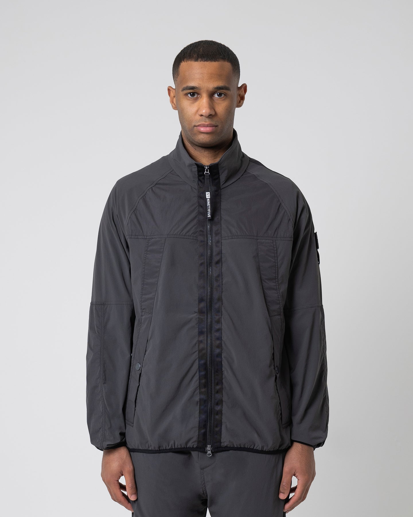 4 Way Stretch Zip Through - Black ST95