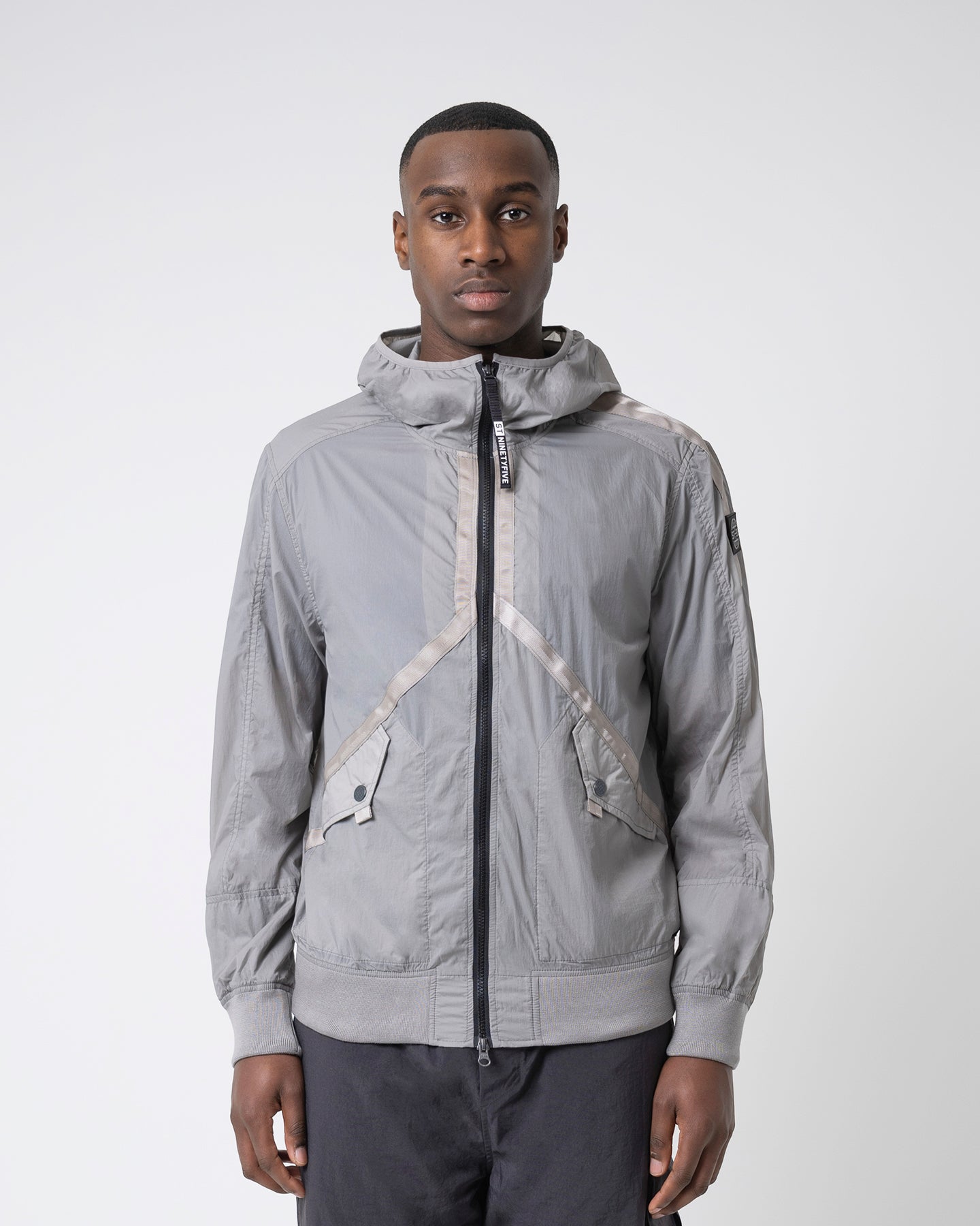 Helio Hooded Blouson - Light Grey ST95