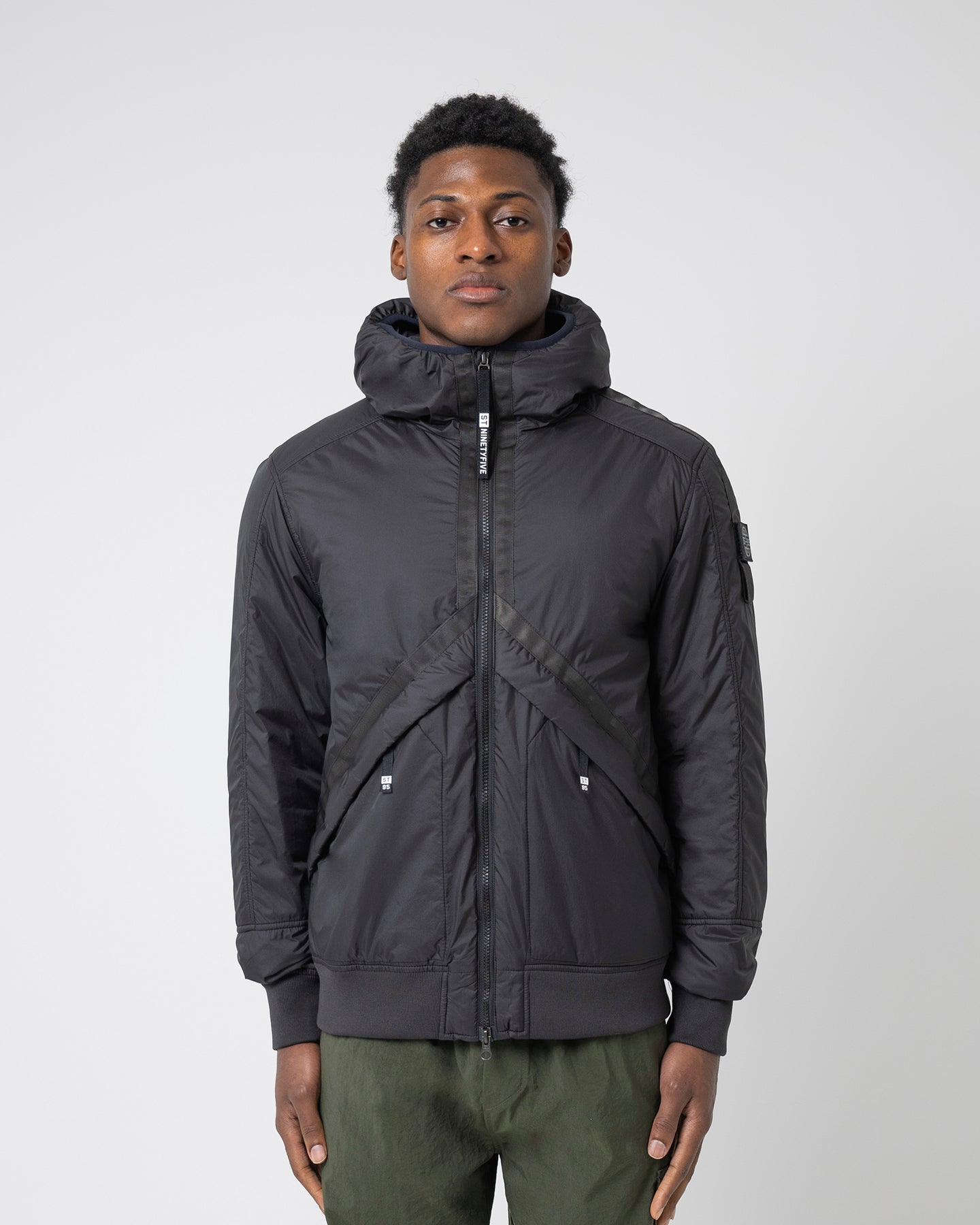 Helio Hooded Padded Blouson - Black ST95