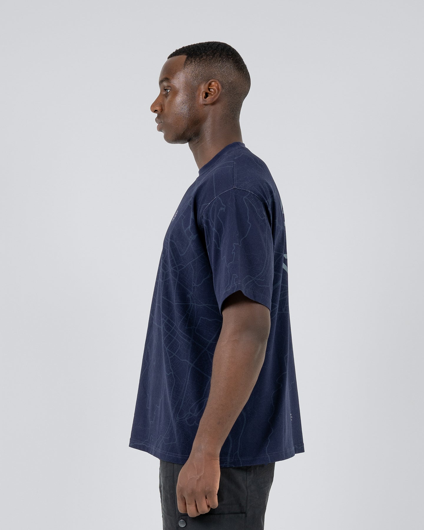 ST95 Lugano Map SS T-Shirt Navy ST95