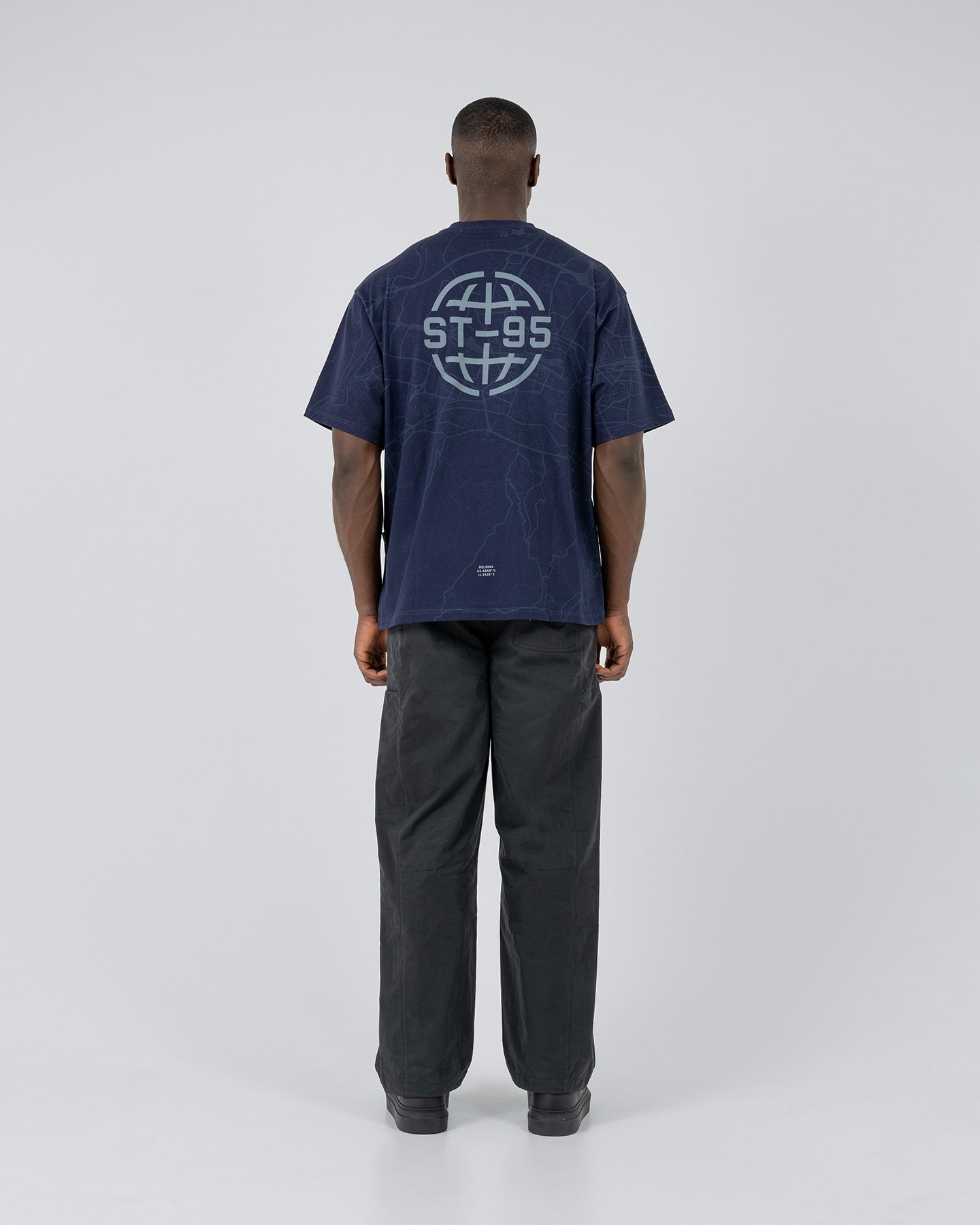 ST95 Lugano Map SS T-Shirt Navy ST95