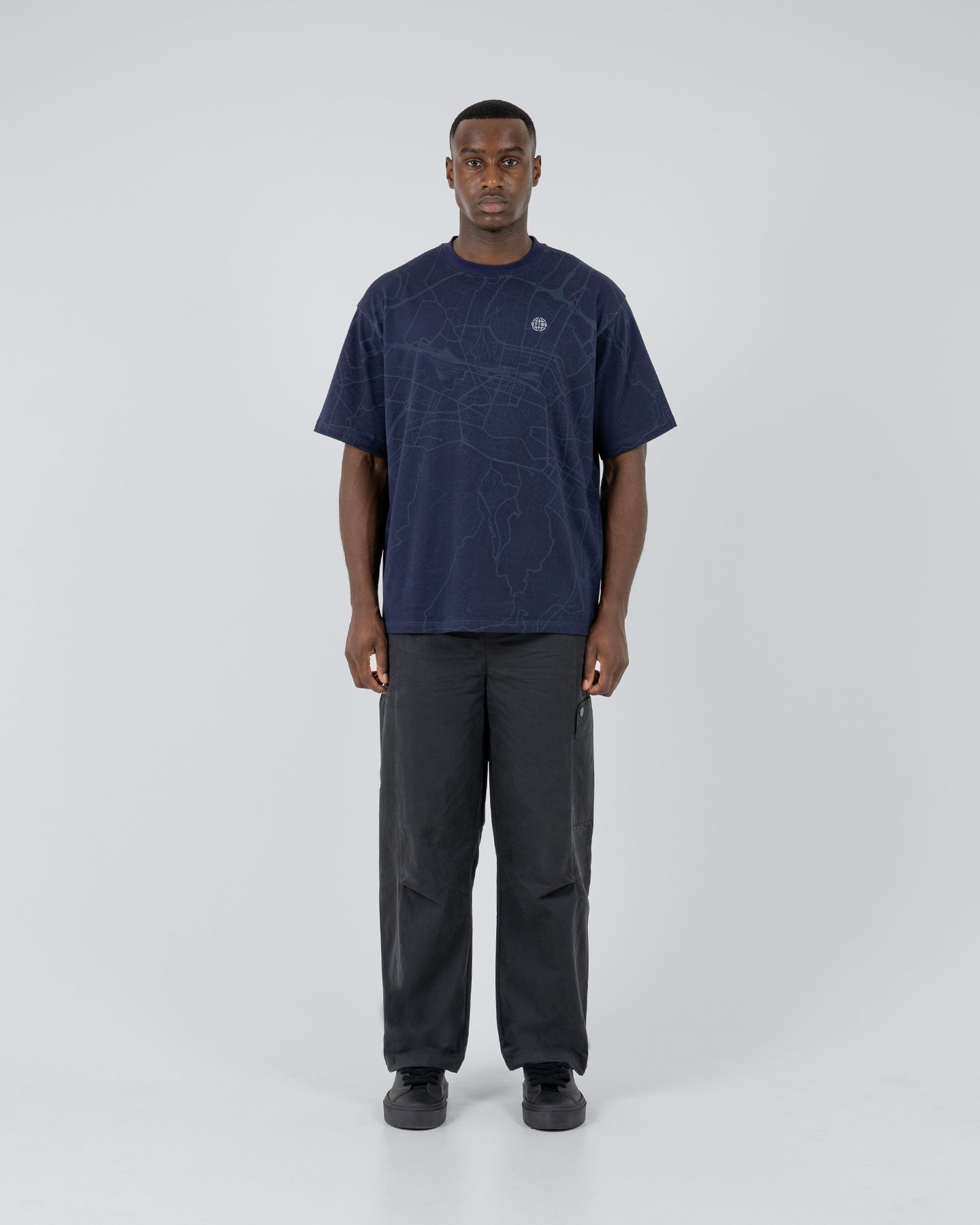 ST95 Lugano Map SS T-Shirt Navy ST95