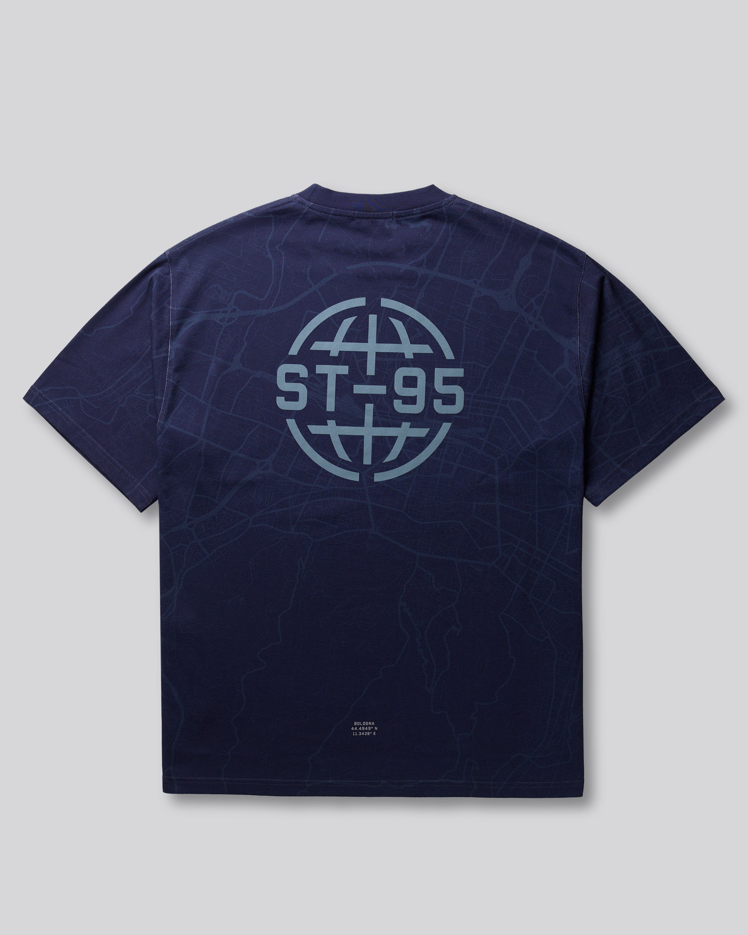 ST95 Lugano Map SS T-Shirt Navy ST95