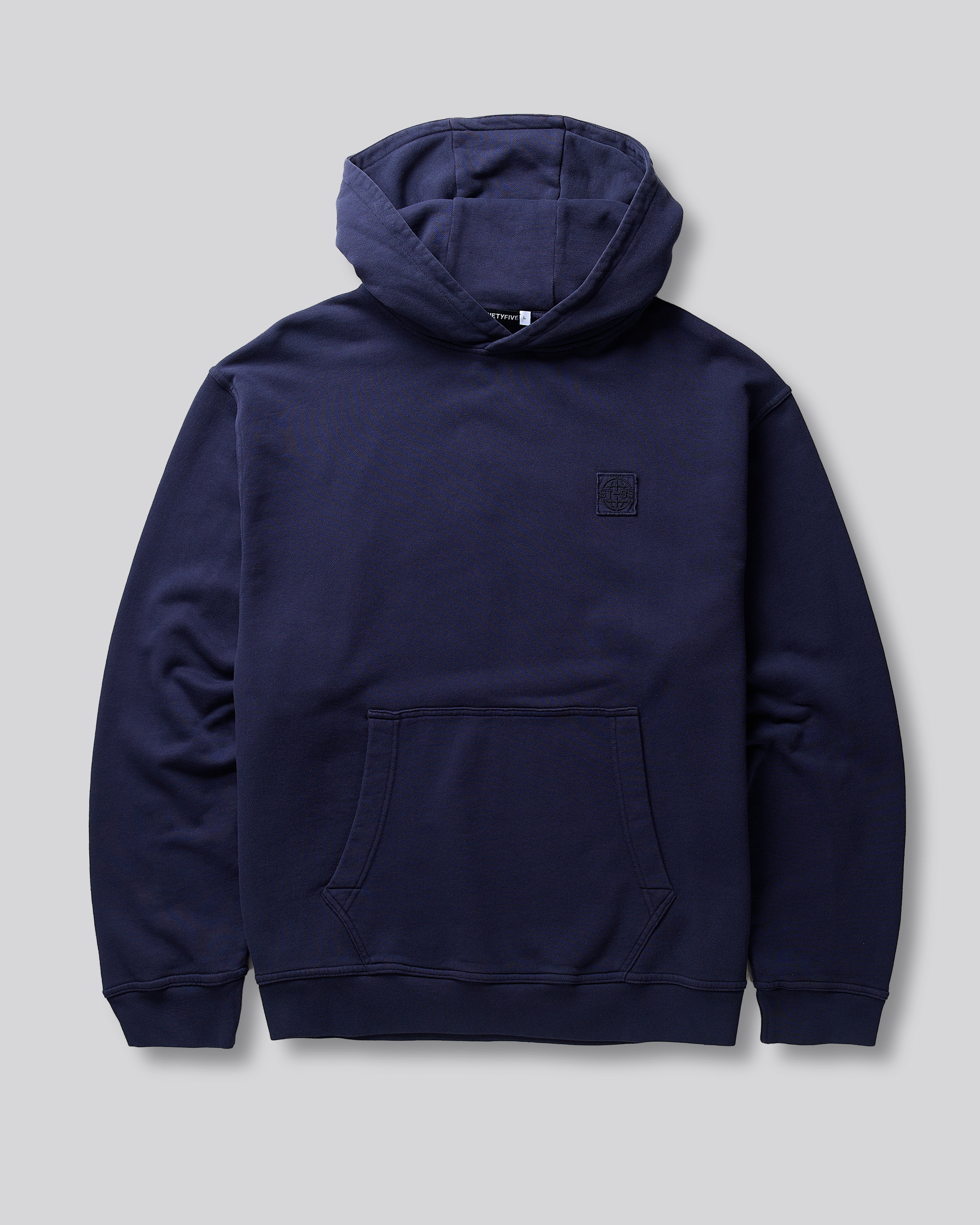 ST95 Alcantara Patch Back Hoodie Navy ST95