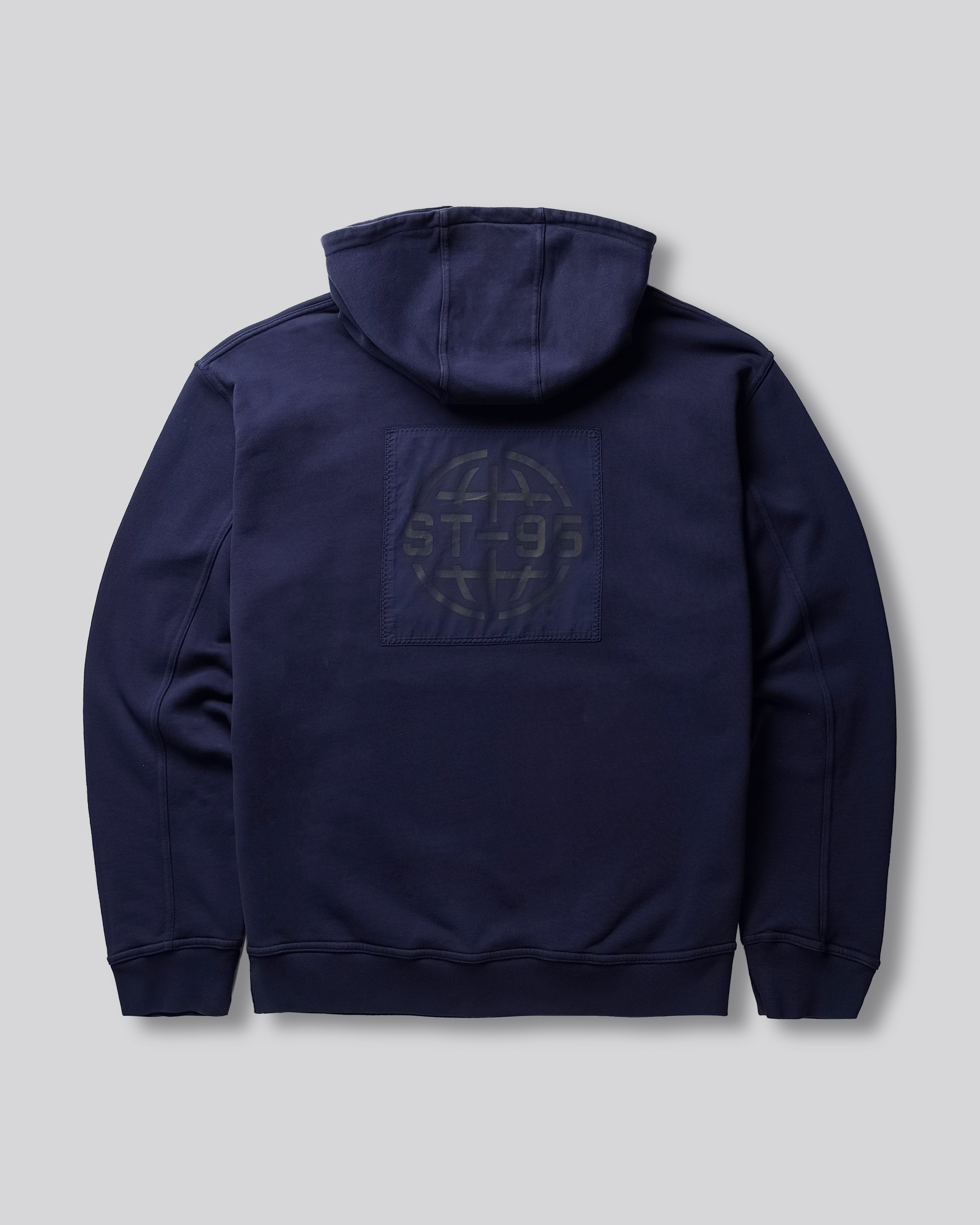 ST95 Alcantara Patch Back Hoodie Navy ST95