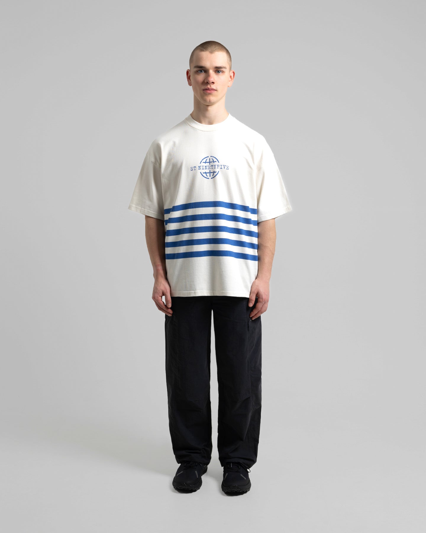 ST-95 x Anna Bergonzini Stripe T-Shirt Off White ST95