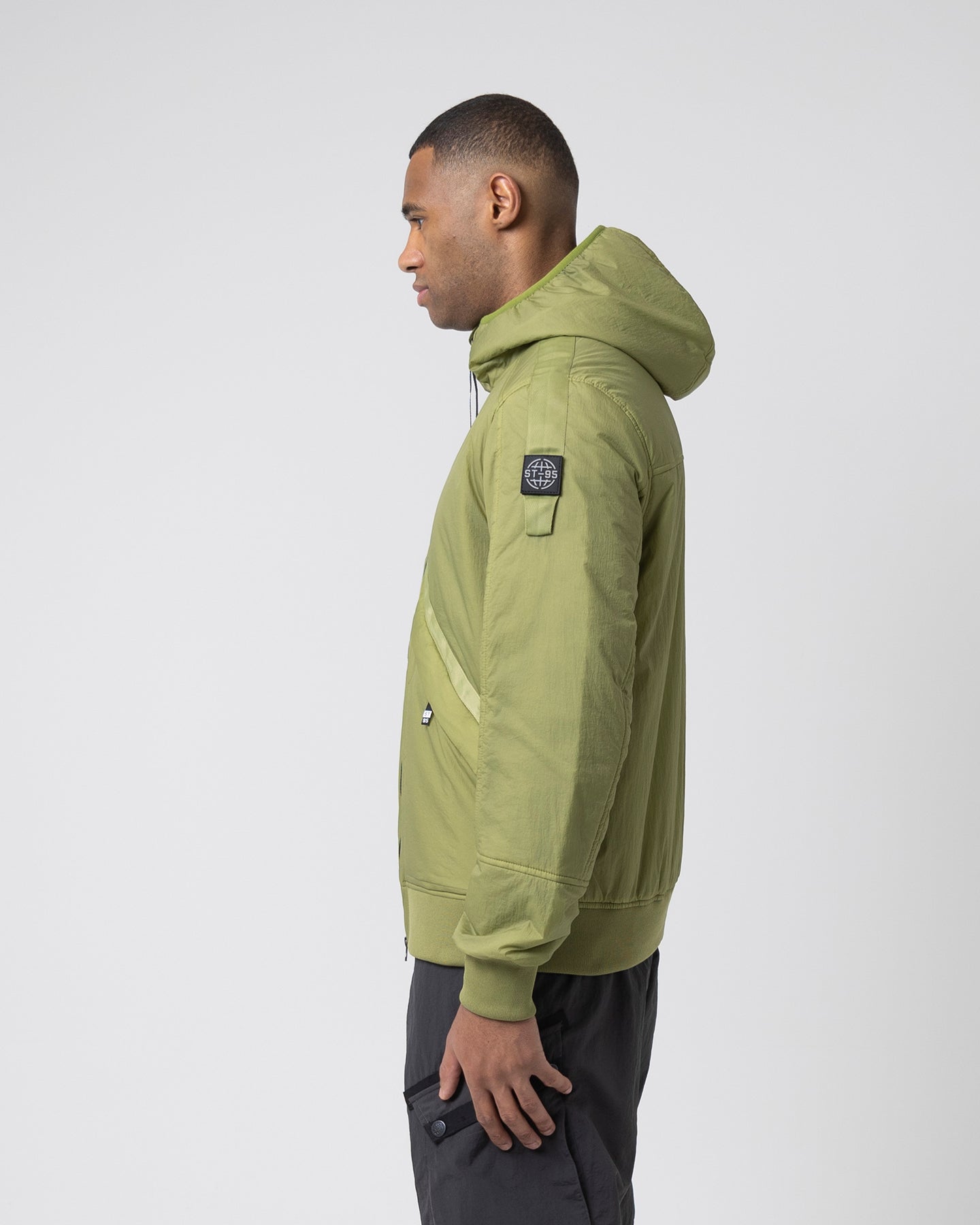 ST95 Helio Hooded Padded Blouson Light Green ST95