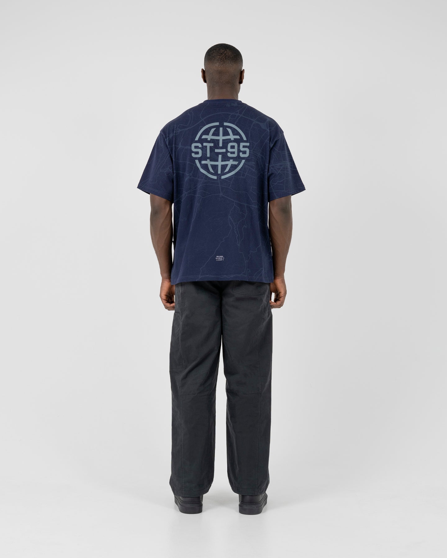 ST95 Lugano Map SS T-Shirt Navy ST95