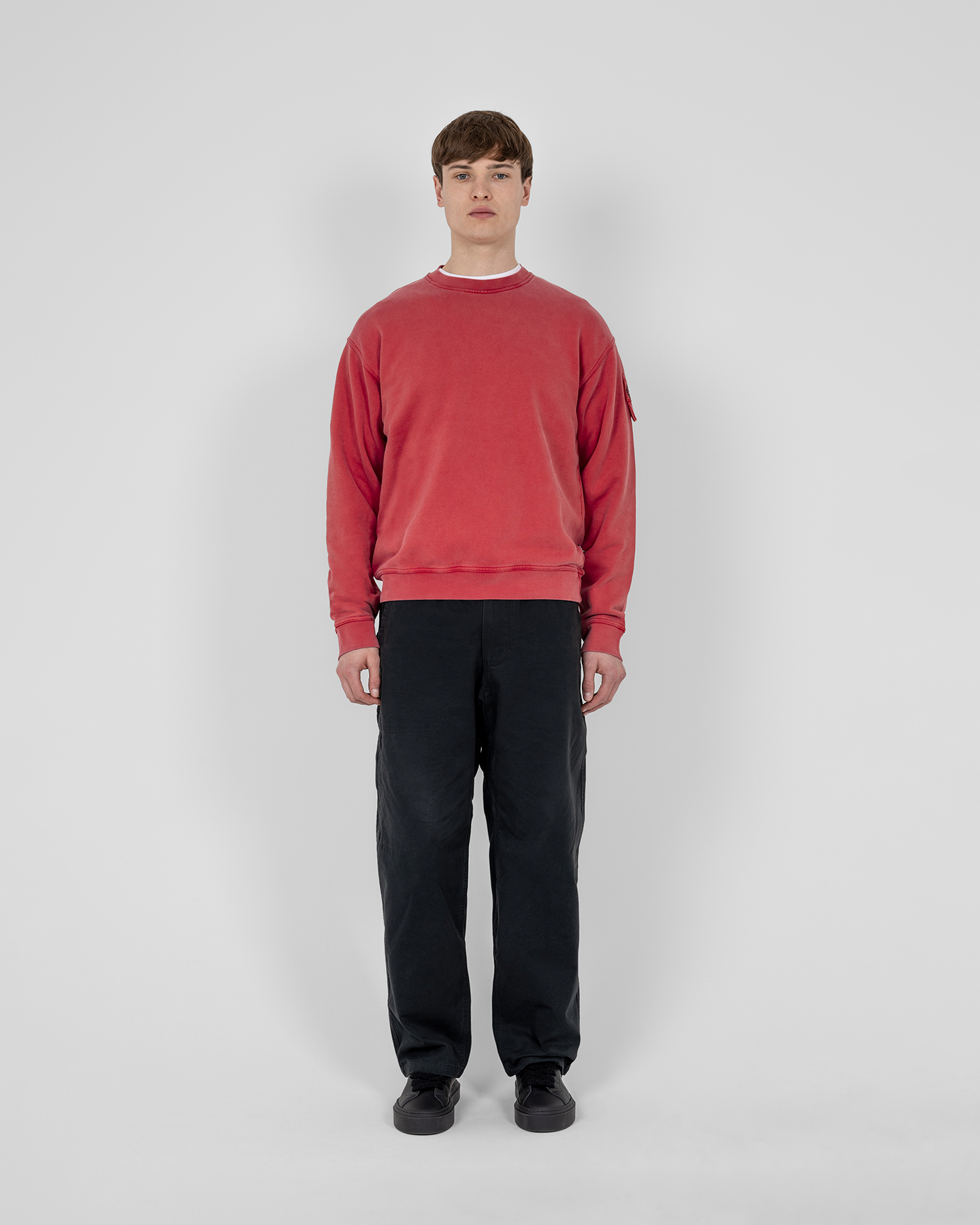 ST95 Luna Nucleo Oversized Crew Sweatshirt Washed Red ST95