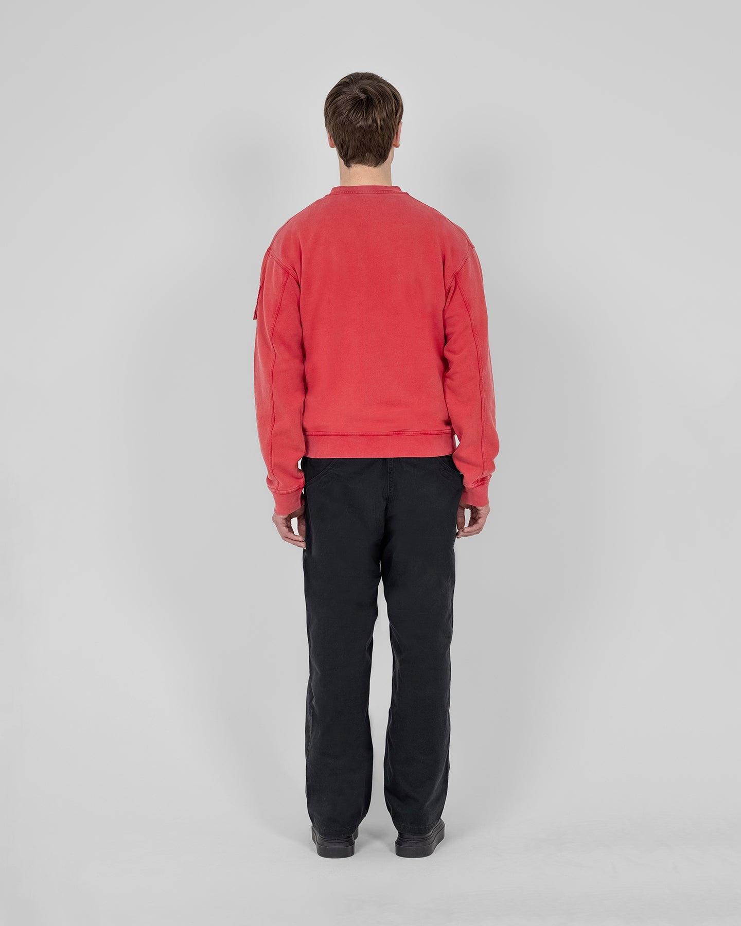 ST95 Luna Nucleo Oversized Crew Sweatshirt Washed Red ST95
