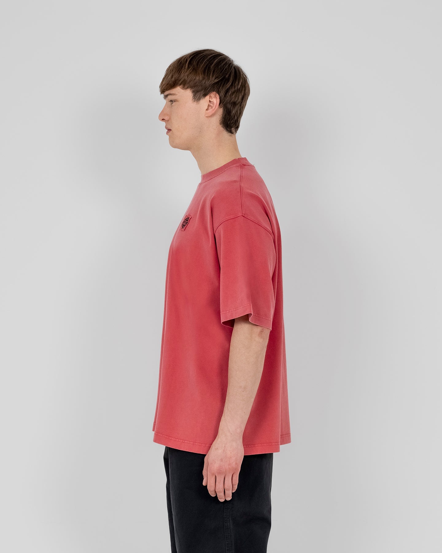 ST95 Urano Patch Oversized SS T-shirt Washed Red ST95