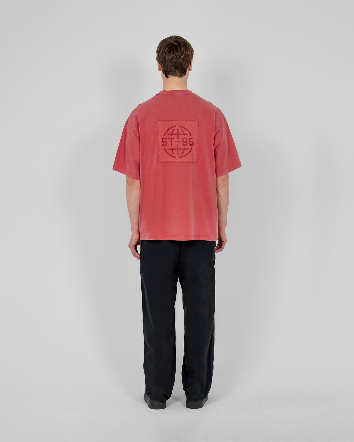 ST95 Urano Patch Oversized SS T-shirt Washed Red ST95