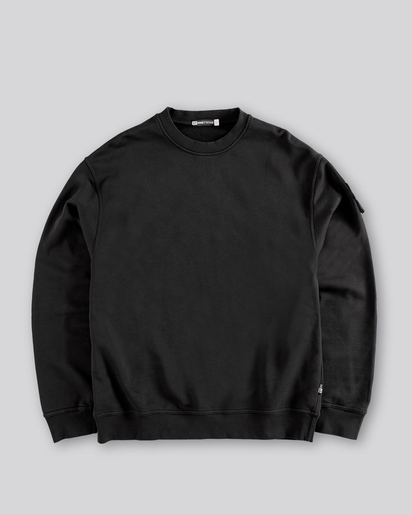 ST95 Luna Nucleo Oversized Crew Sweatshirt Black ST95