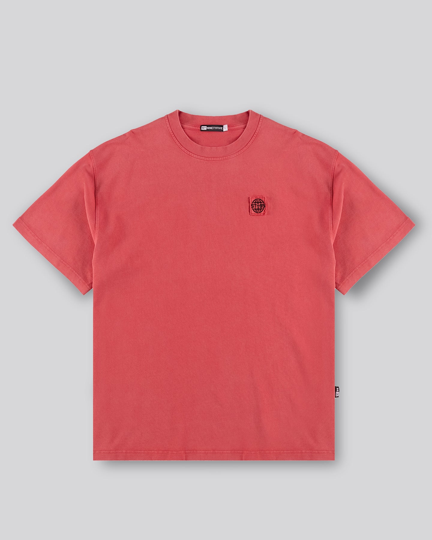 ST95 Urano Patch Oversized SS T-shirt Washed Red ST95