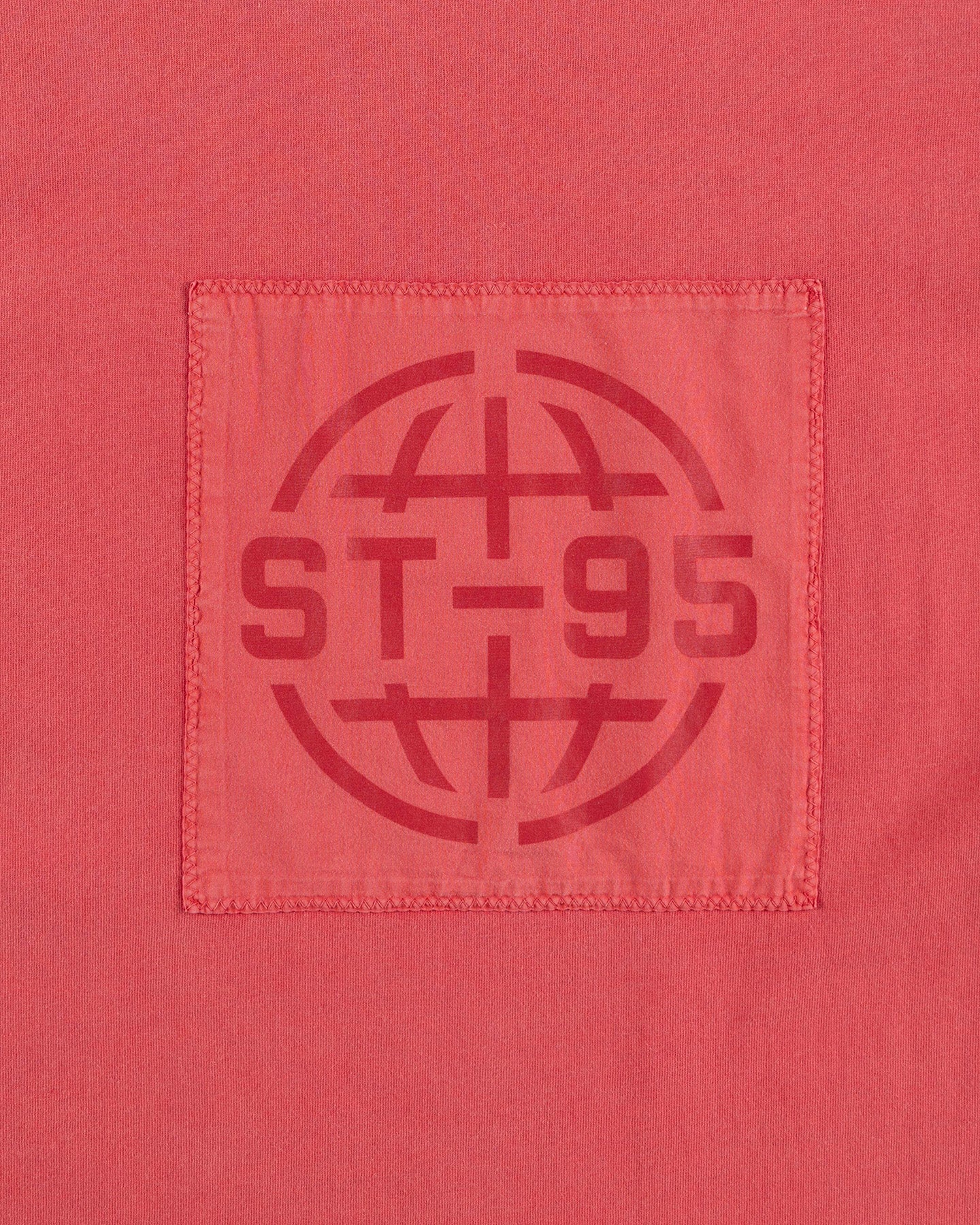 ST95 Urano Patch Oversized SS T-shirt Washed Red ST95