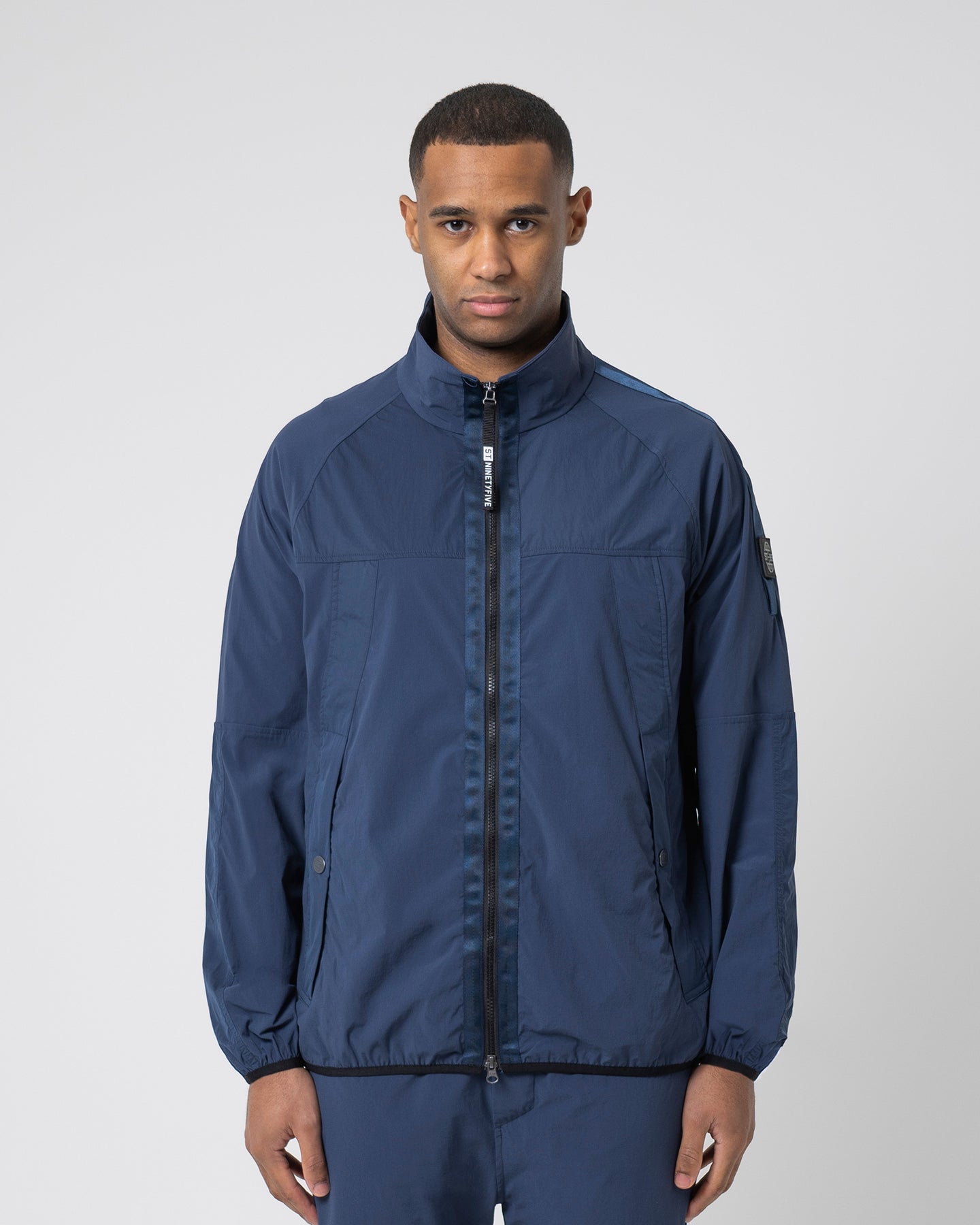 4 Way Stretch Zip Through - Navy ST95