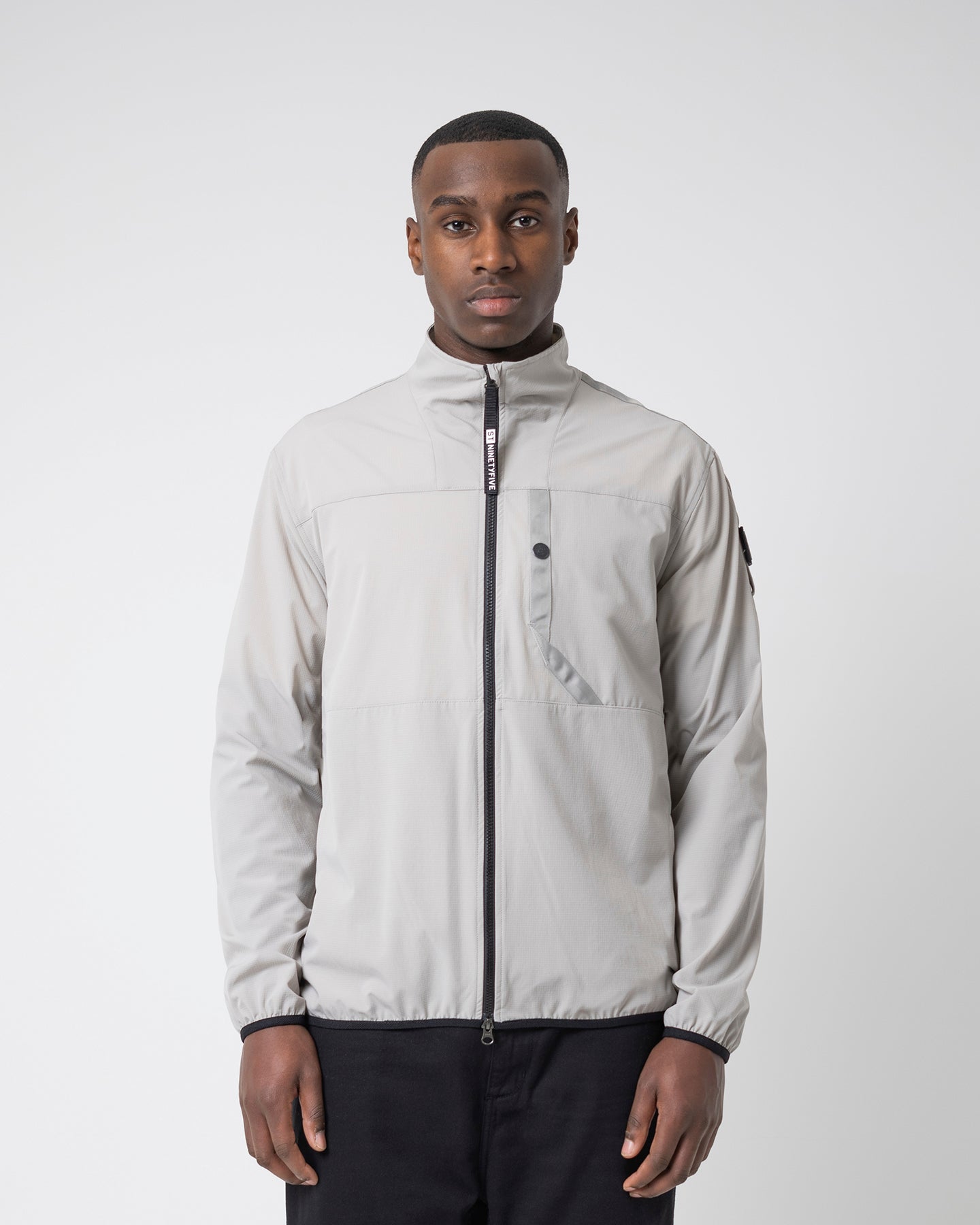 4 Way Stretch Zip Through Jacket - Light Grey ST95