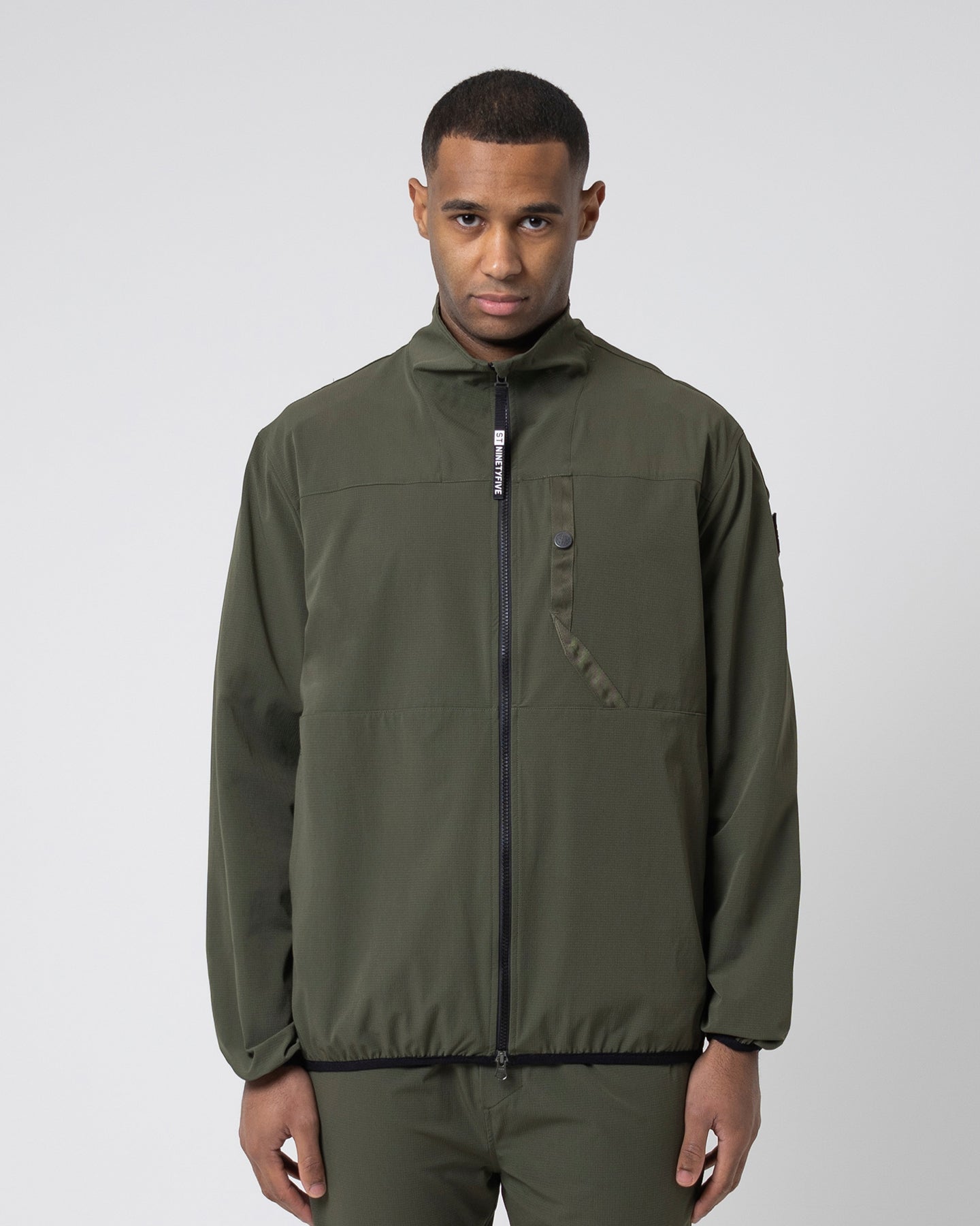 4 Way Stretch Zip Through Jacket - Olive ST95