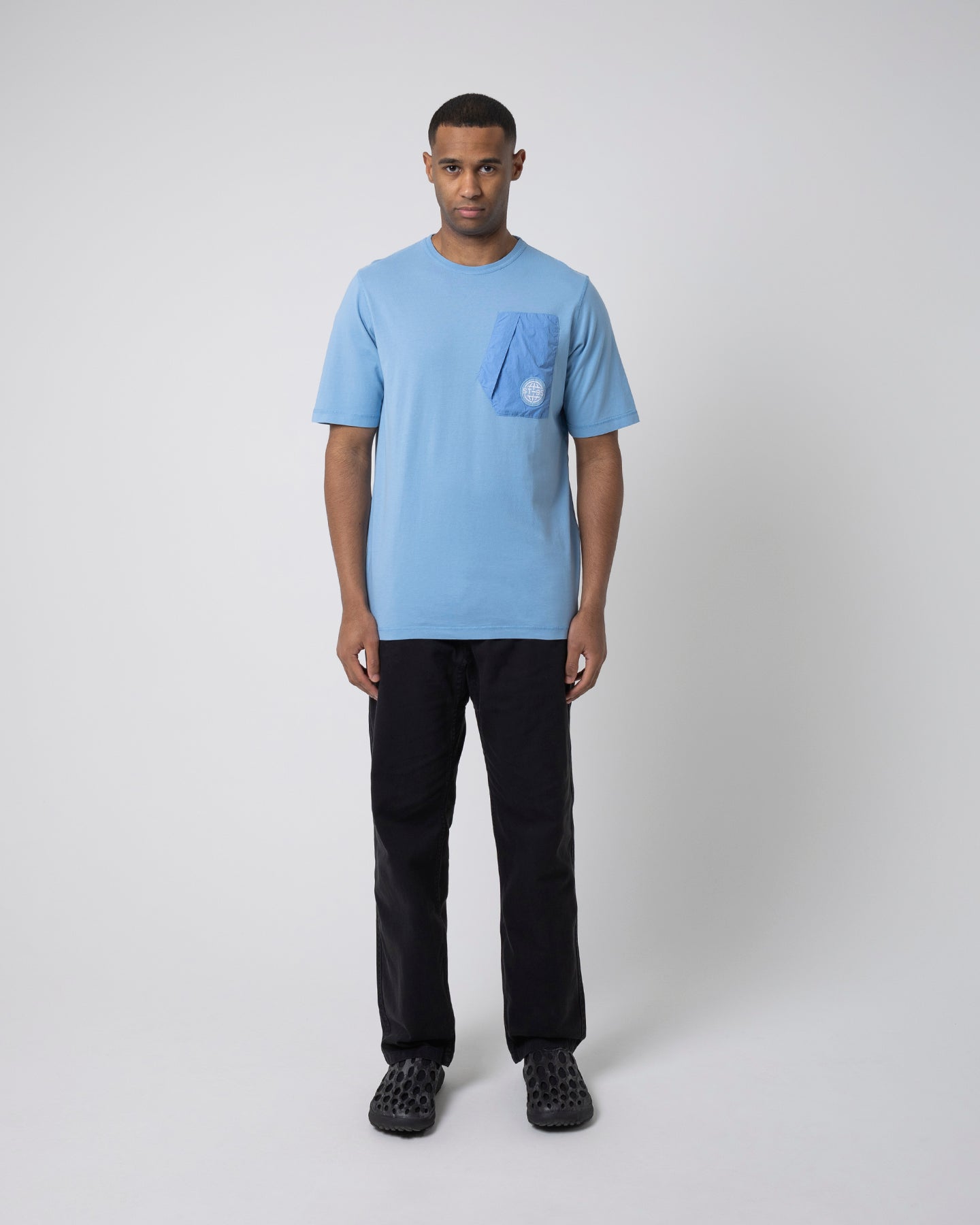 Globe Pocket Tee - Light Blue ST95