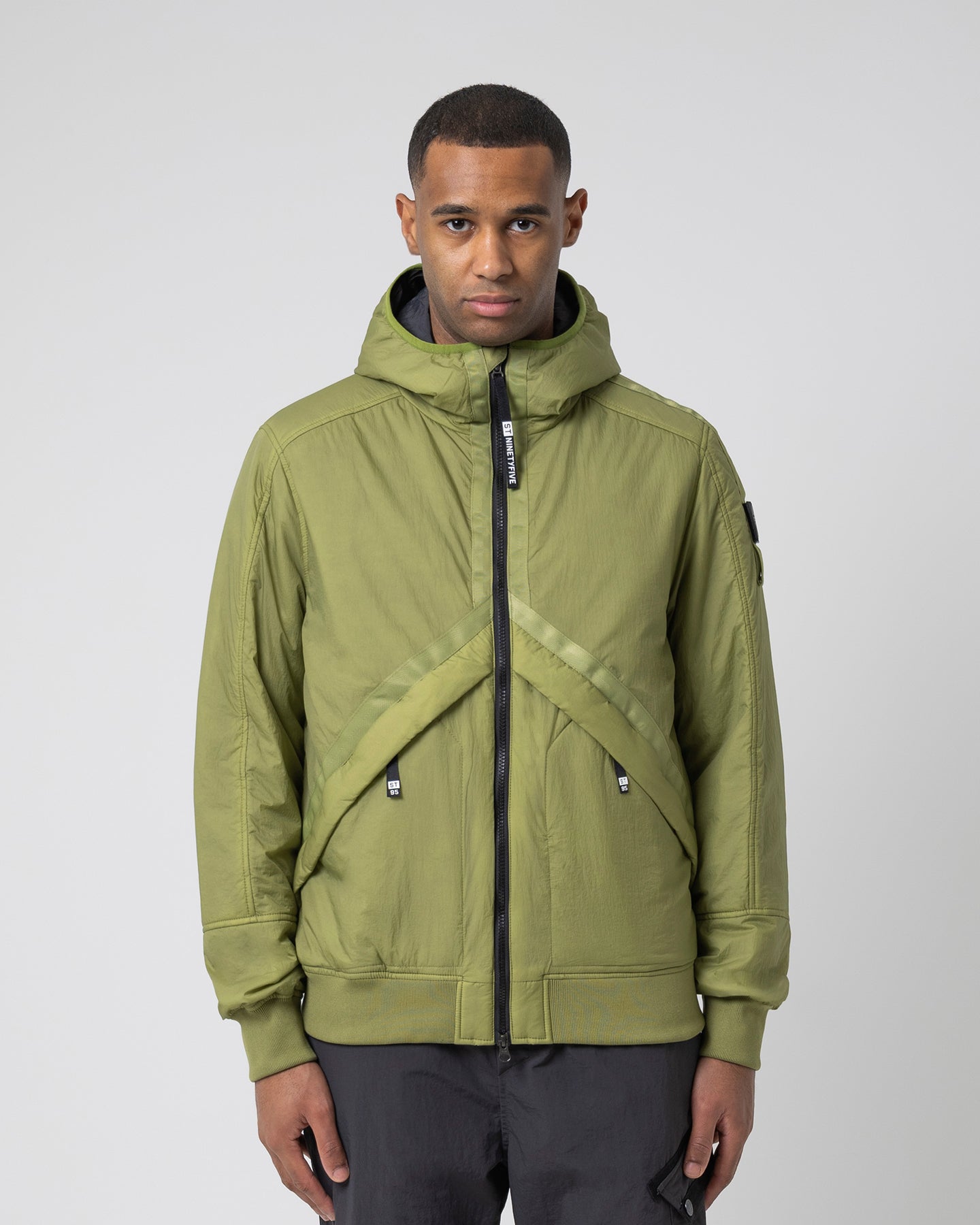 Helio Hooded Padded Blouson - Light Green ST95