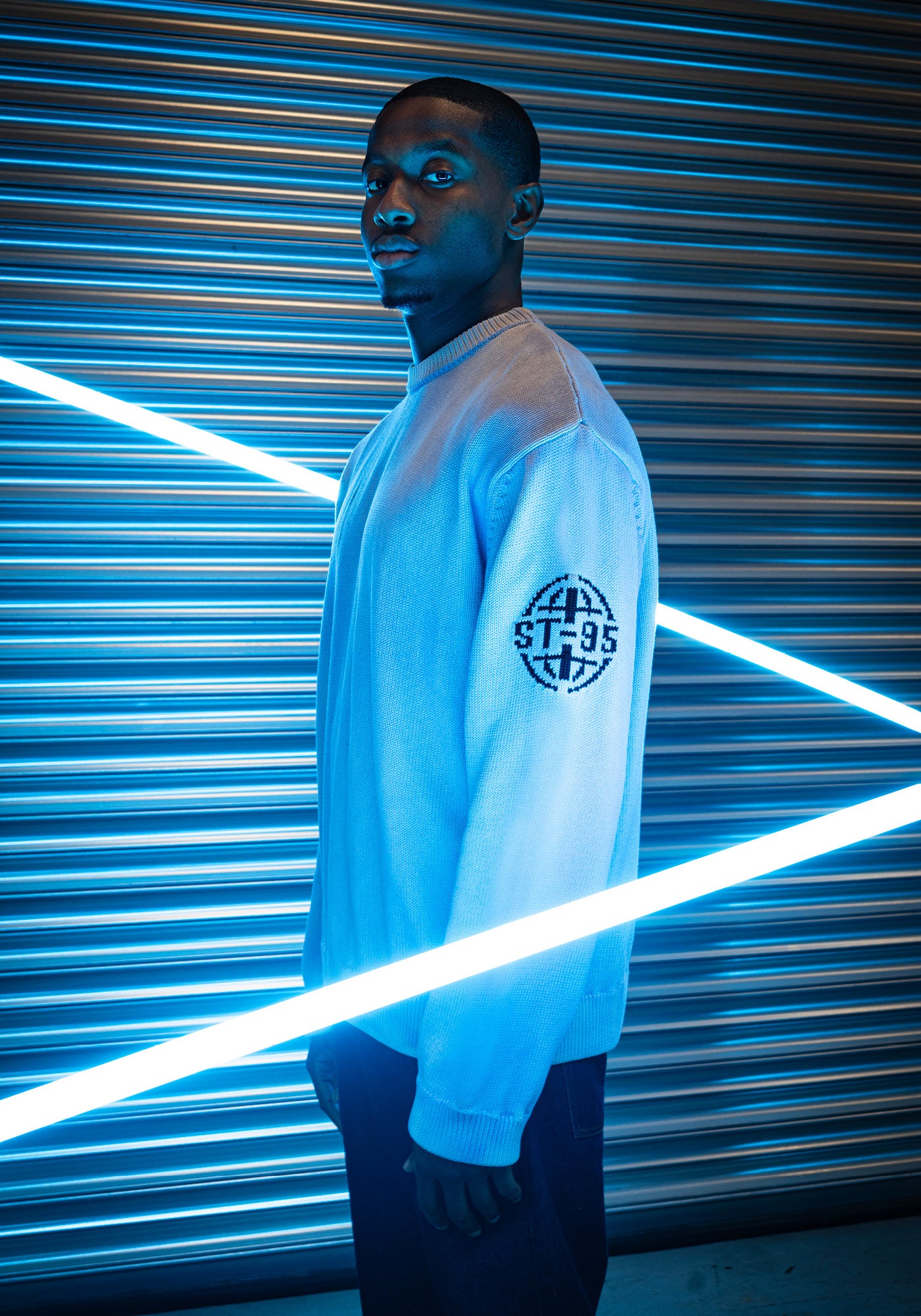 Adige Crew Neck Sweater Thermo Blue