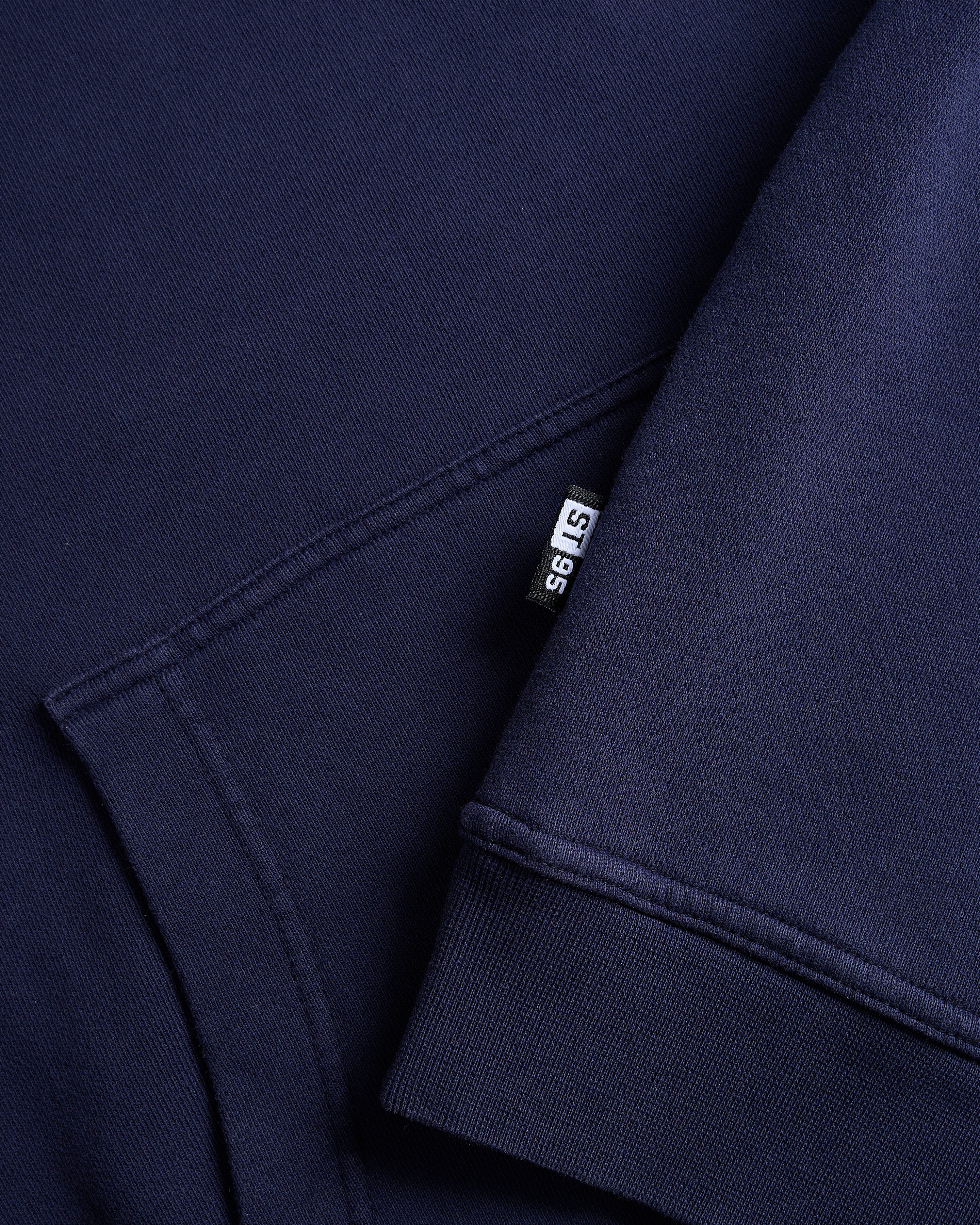 ST95 Alcantara Patch Back Hoodie Navy ST95