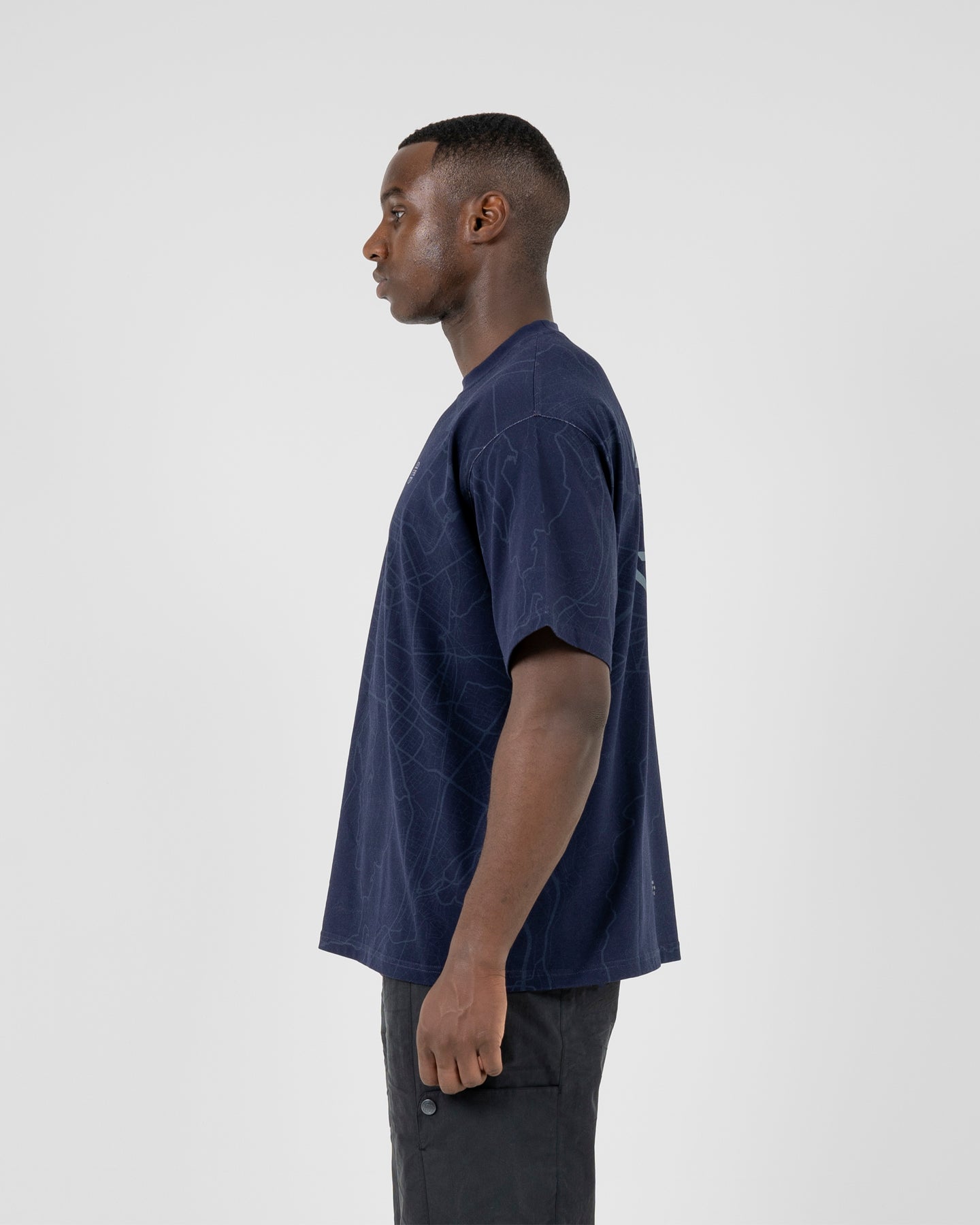 ST95 Lugano Map SS T-Shirt Navy ST95
