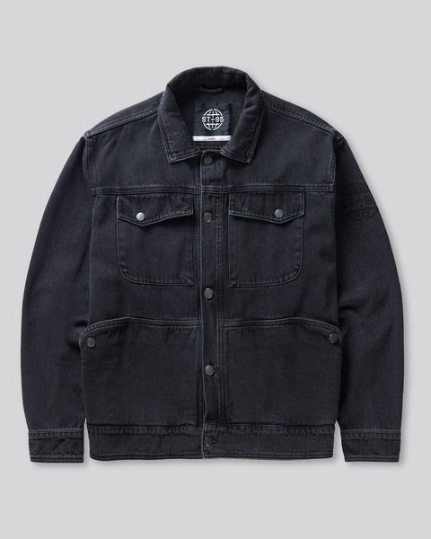 ST95TicinoDenimJacketWashedBla