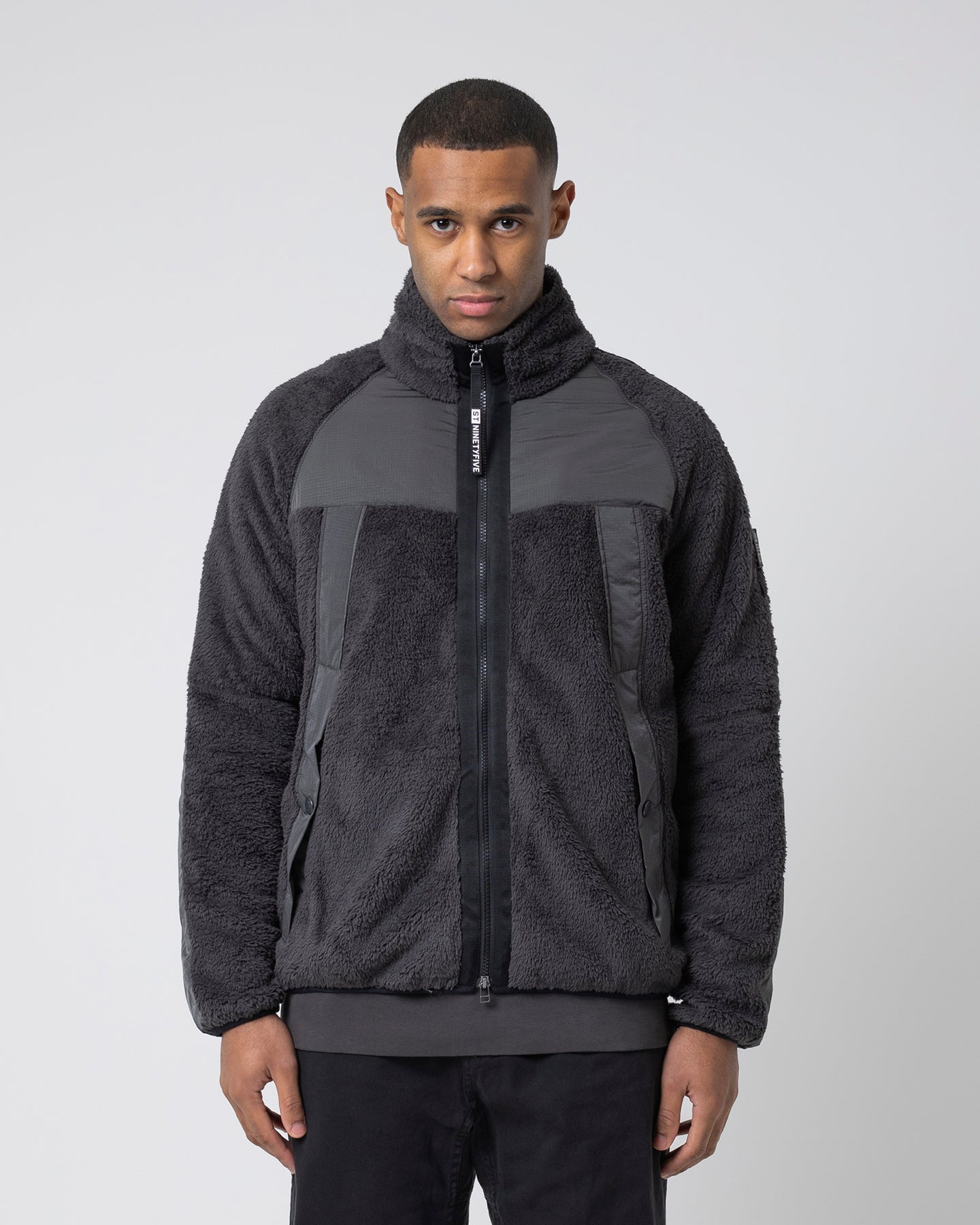 Zip Fleece - Washed Black ST95